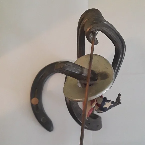 Rustic Golfer Sculpture Welded Horseshoe Golf Cowboy🏌🏼‍♂️🏌🏾‍♀️⛳🤠Folk Art - Picture 4 of 9